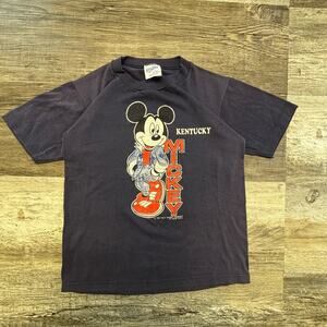 Vintage Velva Sheen Blue Kids Boys Medium‎ Mickey Mouse Graphic Kentucky Tshirt